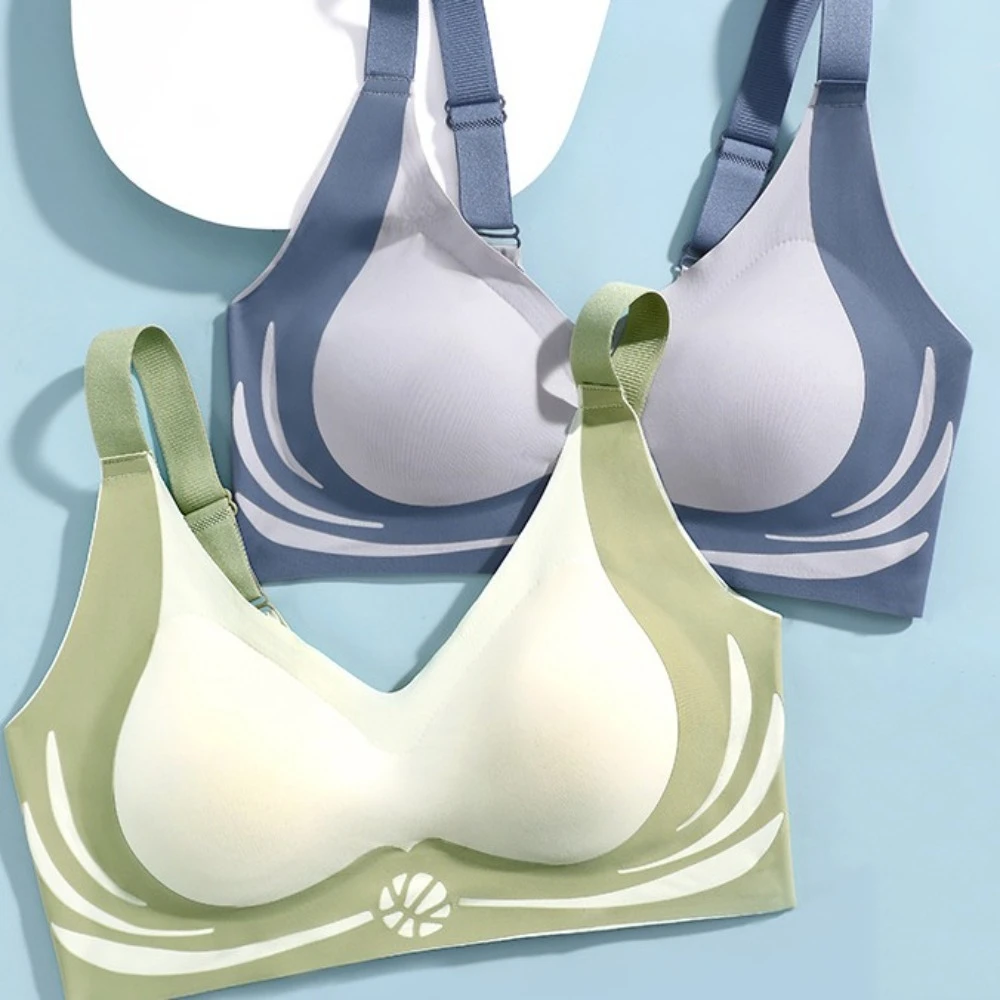 Seamless Wireless Deep V Bra Shockproof Close-fitting Brassiere for Women No Trace Lingerie Push Up Underwear Running