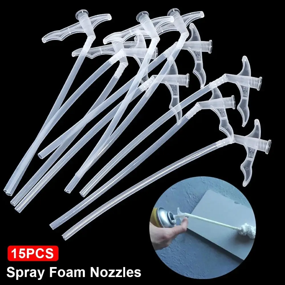 15Pcs Durable Gap Filling Spray Foam Nozzles DIY Polyurethane Glue Torch Connection Nozzle Insulating Replacement Tube Tools