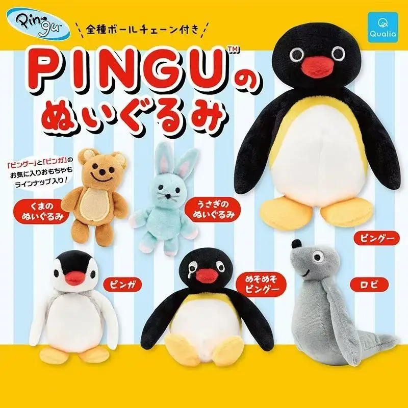 Oryginalny pluszowy brelok PINGU, seria pluszowa rodzeństwo pingwinów PINGA ROBBY PINGI, pluszowe figurki.
