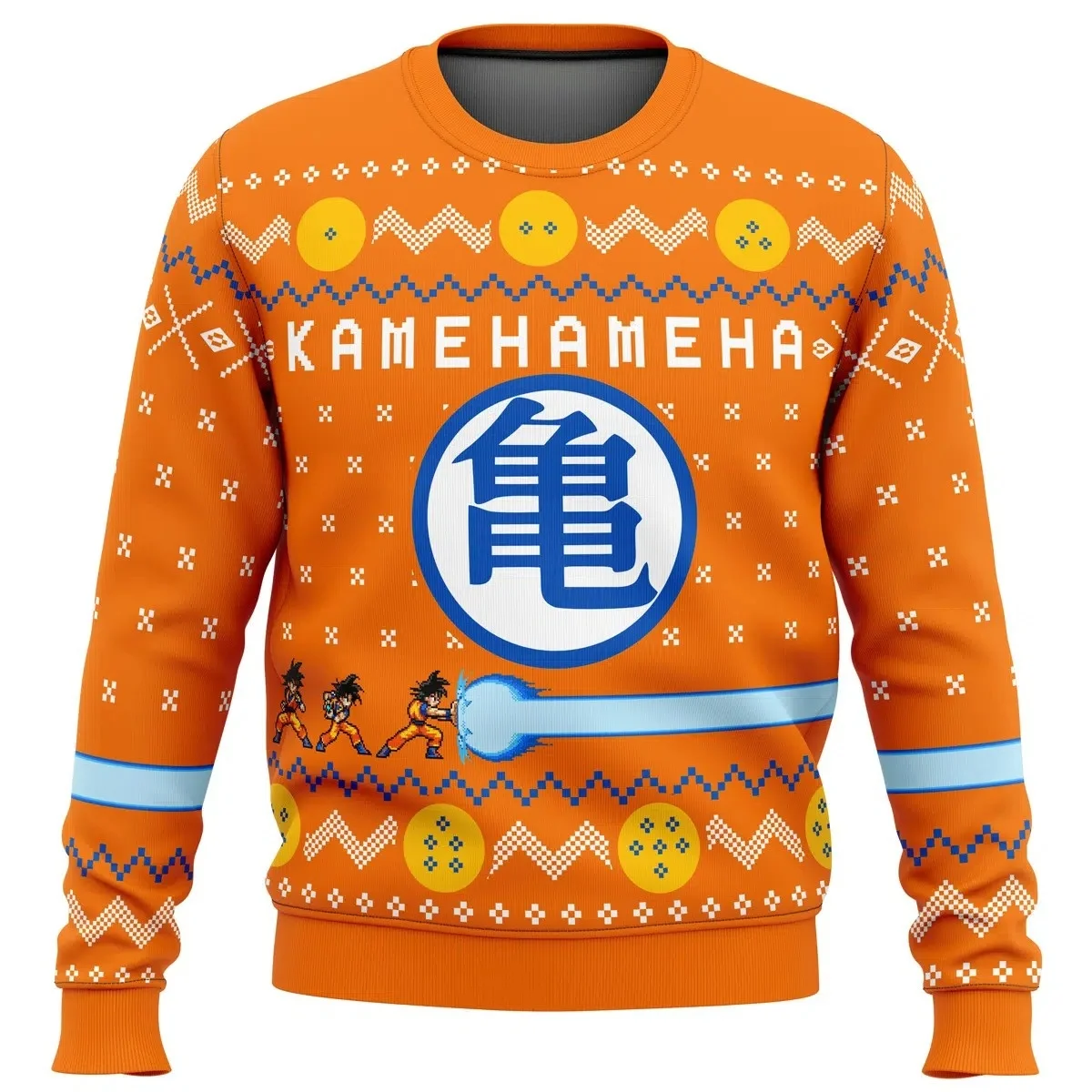 Anime Dragon Ball Charakterbild, 3D-Weihnachtsstil, hässlicher Pullover, Herren-, Kinder- und Erwachsenen-Sweatshirt mit Rundhalsausschnitt, passende Familienkleidung. – Detail 5