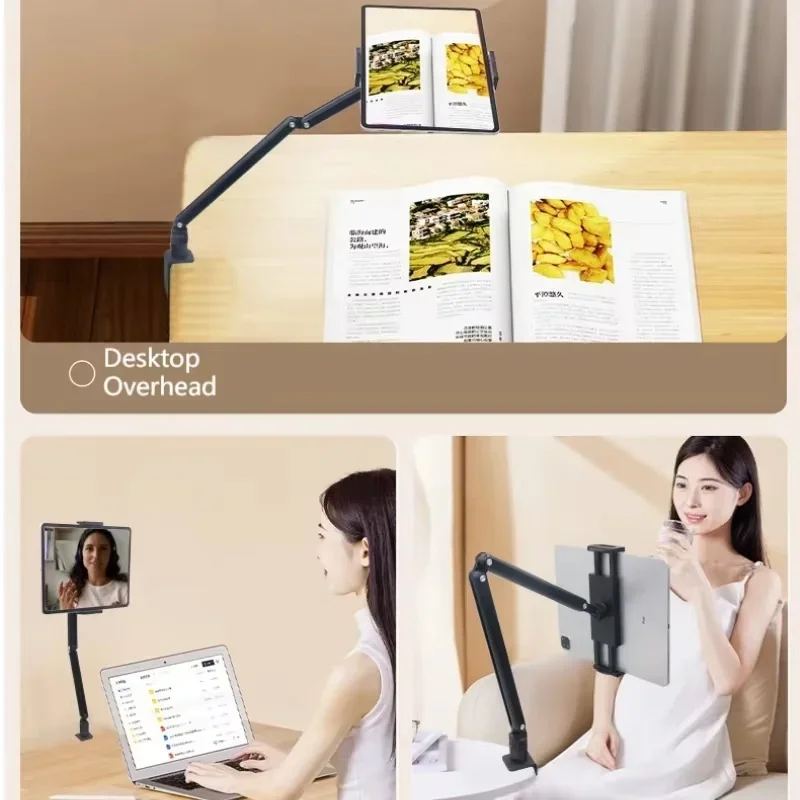 

Portable Tablet Holder Support Desktop Aluminum Universallong Arm Monitor Holder Phone Stand Folding Bracket for Ipad Iphone