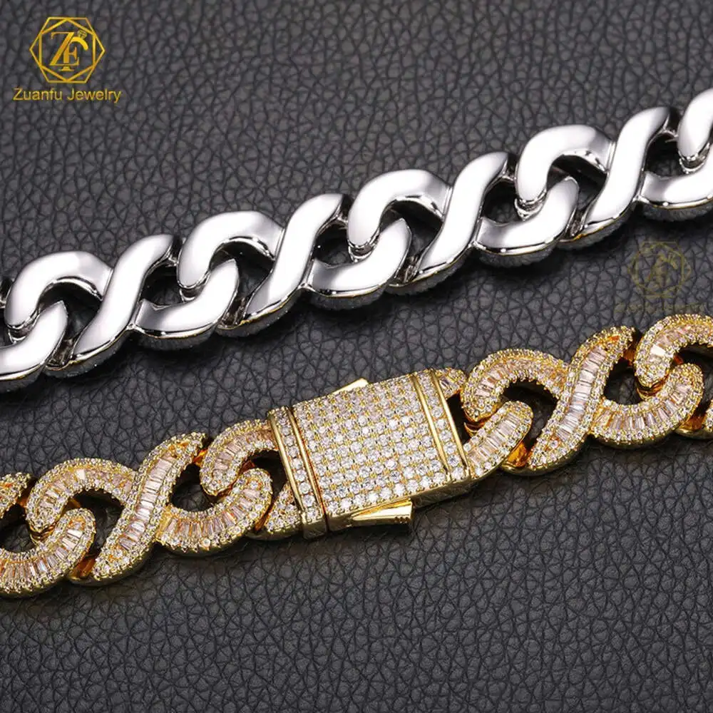 

Custom Pass Diamond Test Vvs Moissanite Diamond Cuban Link Chain 8mm 10mm 12mm 14mm 18mm 19mm Hip Hop Necklace Men 925 Jewelry