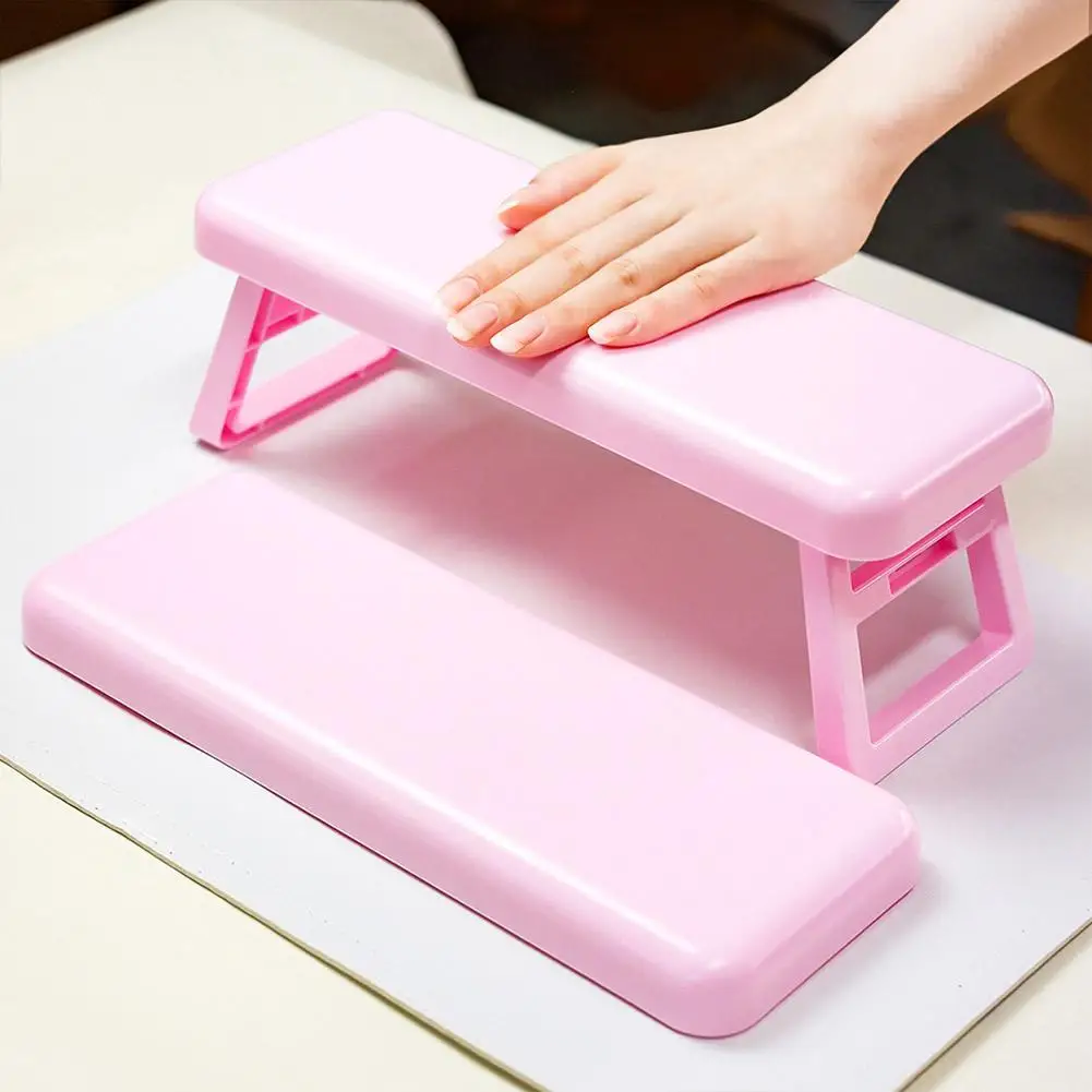 Folding Nail Hand Manicure Rest Arm Stand Pillow Cushion Mat Holder Armrest Salon Desk Table Practice Support Polish Sponge O1T5