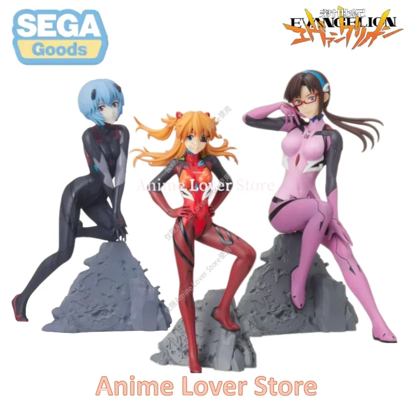 In Stock Original SeGa EVANGELION Anime Figure Asuka Ayanami Rei Makinami Mari Illust Collectible Model Ornaments