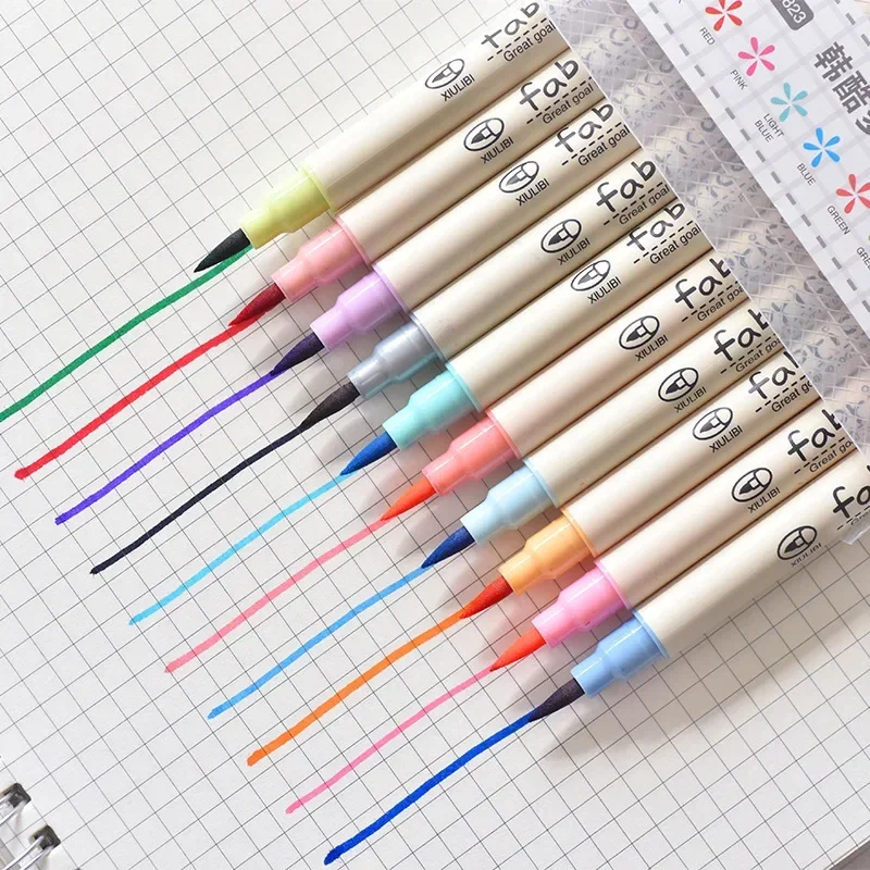 Color Watercolor Pen Soft Hair Beauty Pen Brush 10 Color Set Children Student Comic Calligraphy Brush