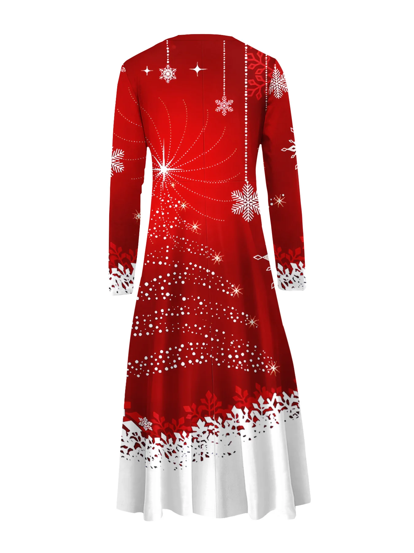 Plus Size Woman Printed Long Sleeve Christmas Dress Fashionable Women Party Dress  Xmas  Plus Size Women Clothing