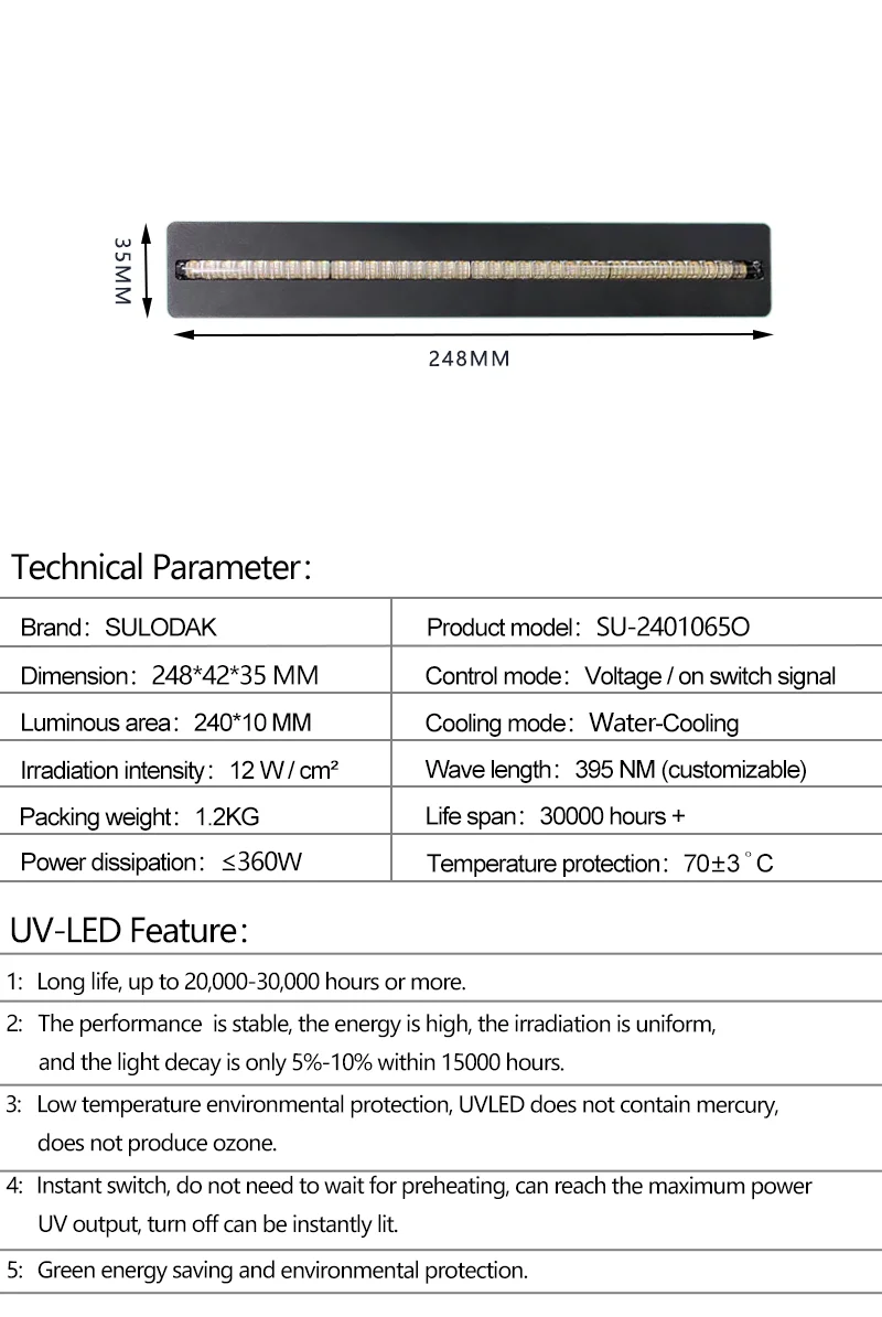 Impresora Digital UV de 360W, lámpara de curado LED refrigerada por agua, Control segmentado, lámpara UVLED Toshiba CE4M Ricoh G5/G6 Epson i3200