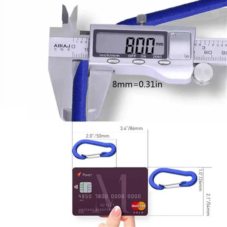 Gepäck Gummiband 8mm Heavy Duty Elastische Seil Zelt Bindung Seil Camping Liefert Schnellboot Parkplatz Bindung Seil – Detail 1