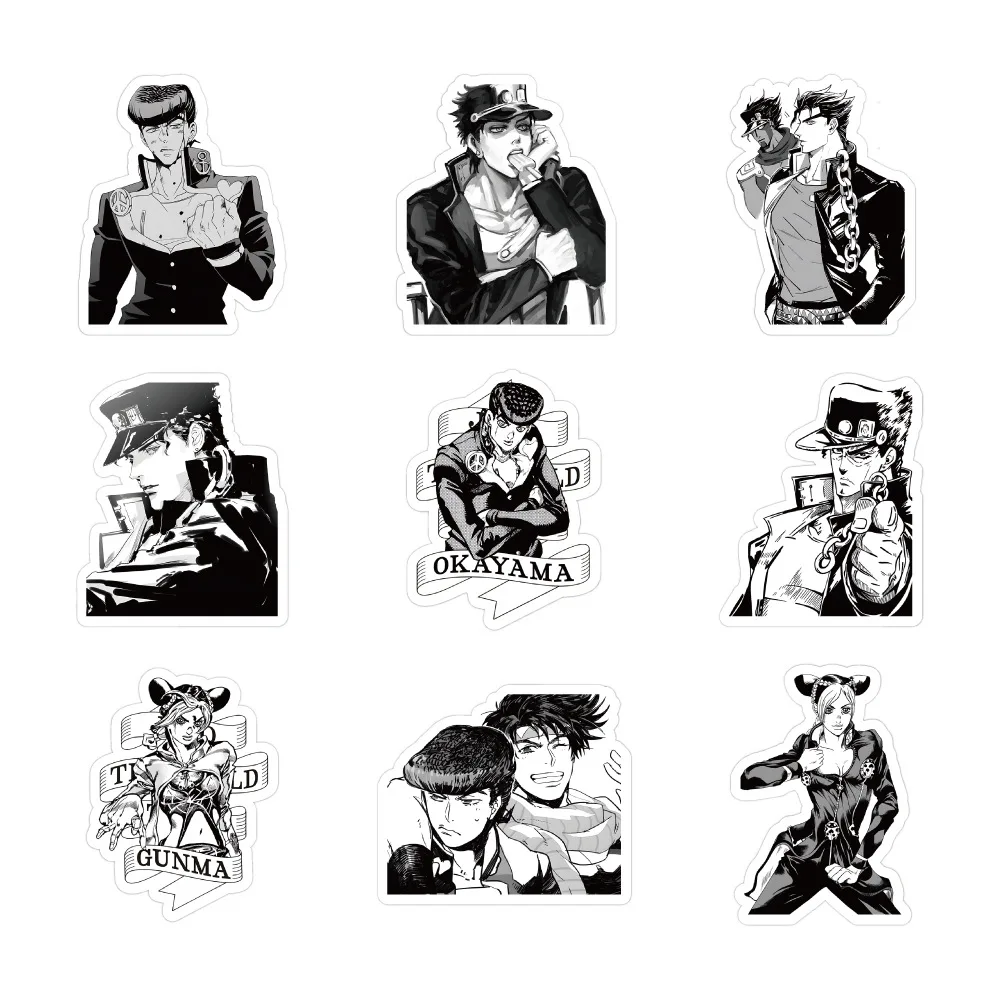 60pcs Anime JOJO Bizarre Adventure Decal Laptop Skateboard Suitcase Water Cup Wall Gift Sticker toy