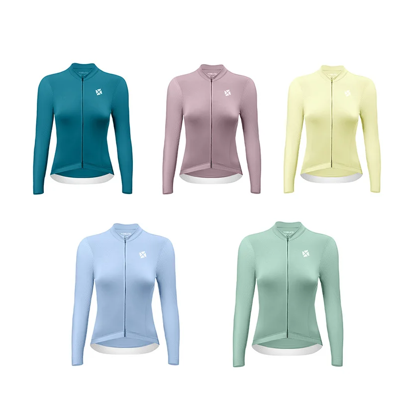 سترة TOSUOD النسائية لركوب الدراجات بأكمام طويلة من الجيرسيه MTB Road Bike حماية من الشمس ضيقة سريعة الجفاف ملابس رياضية قميص نحيف