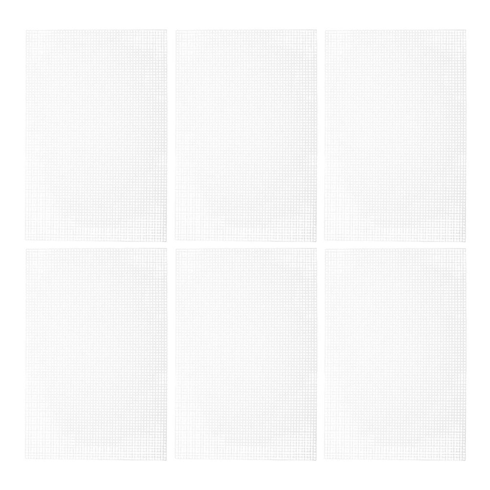

6Pcs 30x20cm Perforated Plastic Stitching Sheet for Hand Embroidery and DIY Crafts Square Plastic Canvas Mesh Sheets