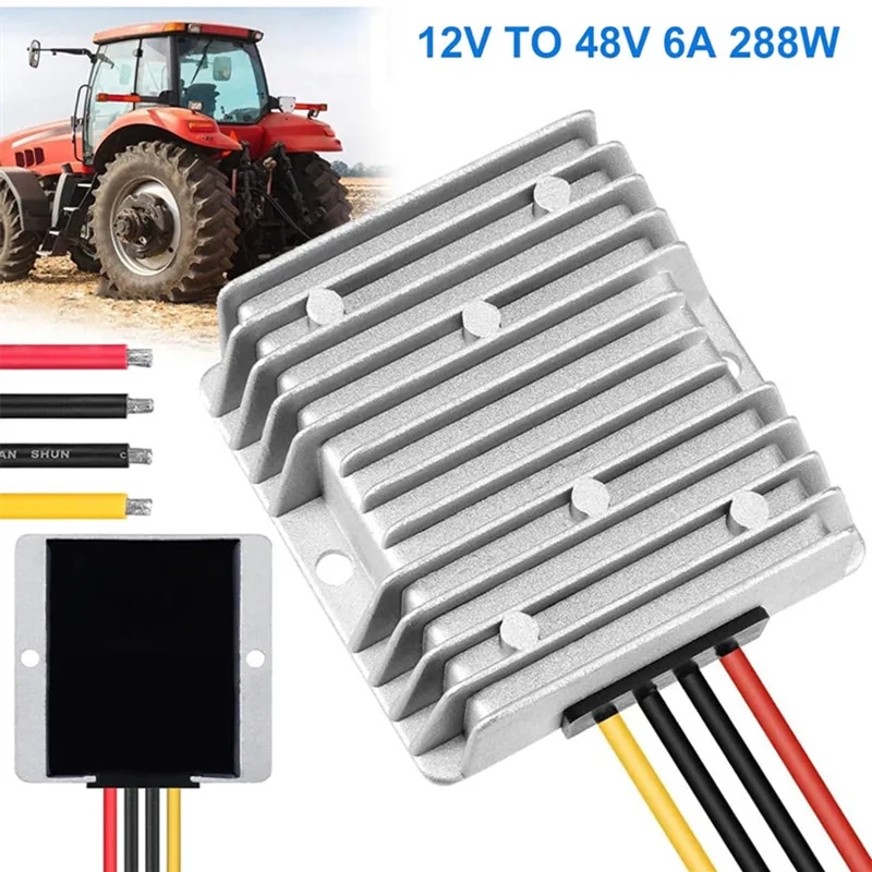 DC 12V Step Up to 48V 6A Boost Converter 288W DC Regulator Power Converter Transformer for Golf Cart Club Car Solar System