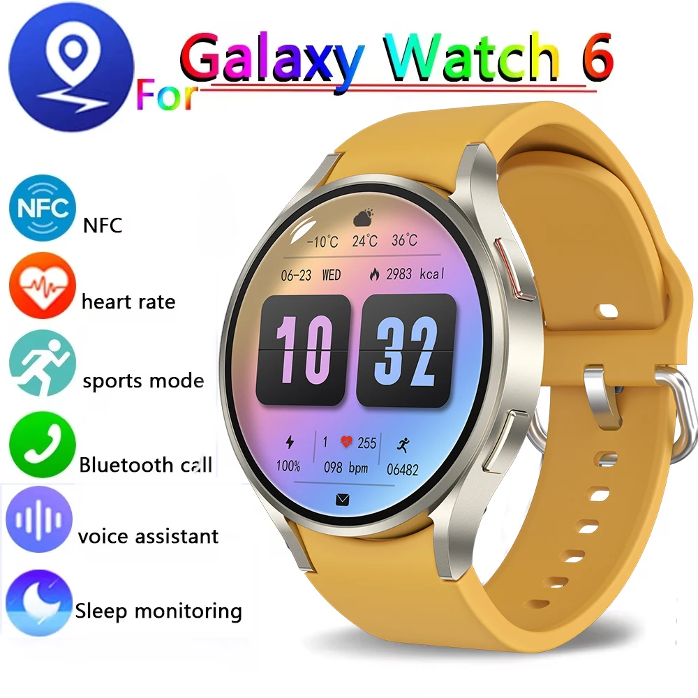 

Смарт-часы для Samsung Galaxy Watch 6, новинка 2024, GPS трек, мужские Смарт-часы AMOLED с постоянным отображением температуры тела, часы с BT звонком