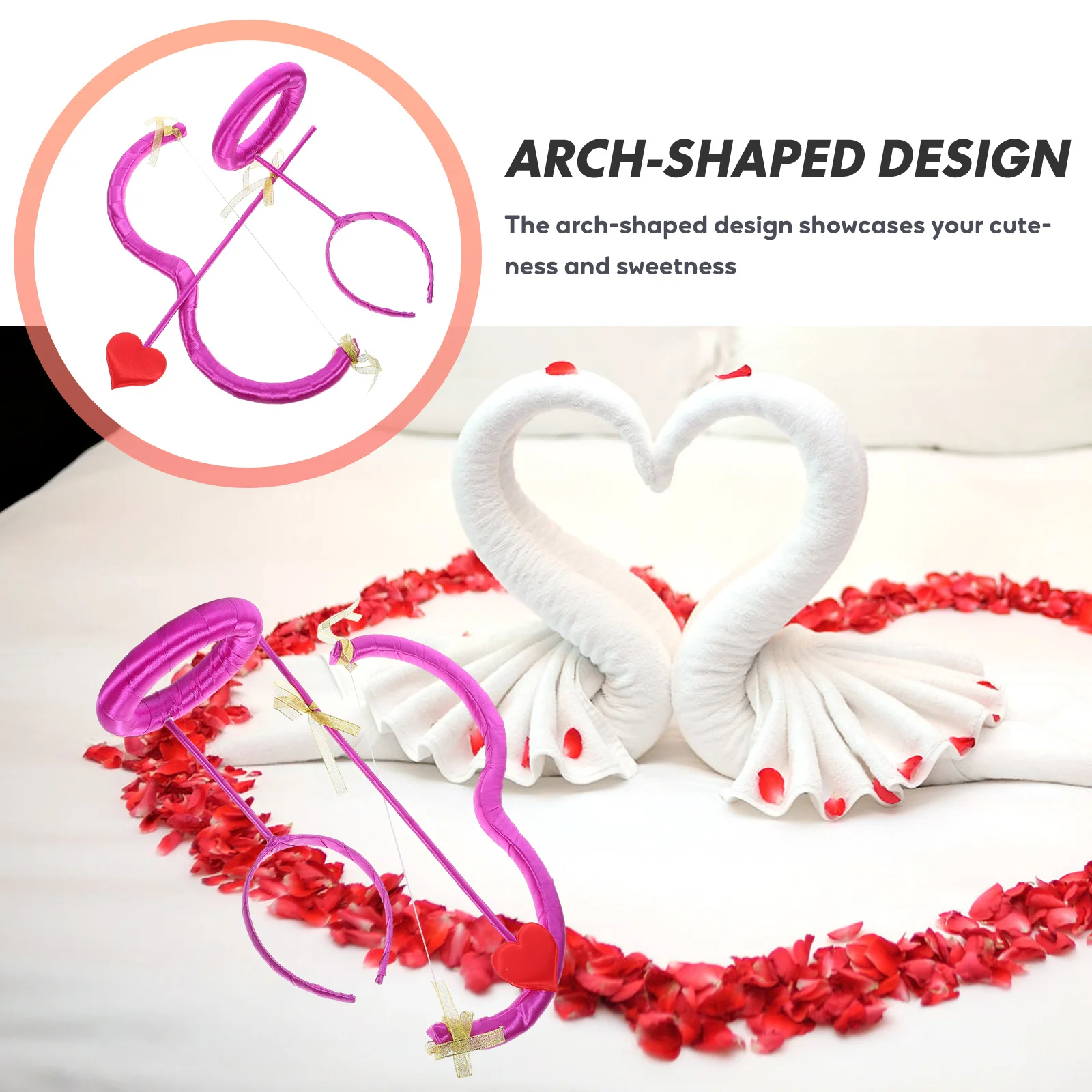 

1 set 1 Set Angel Headband Valentine Day Cupid Bow Arrow Costume Decorative Party Cosplay Prop Gift For