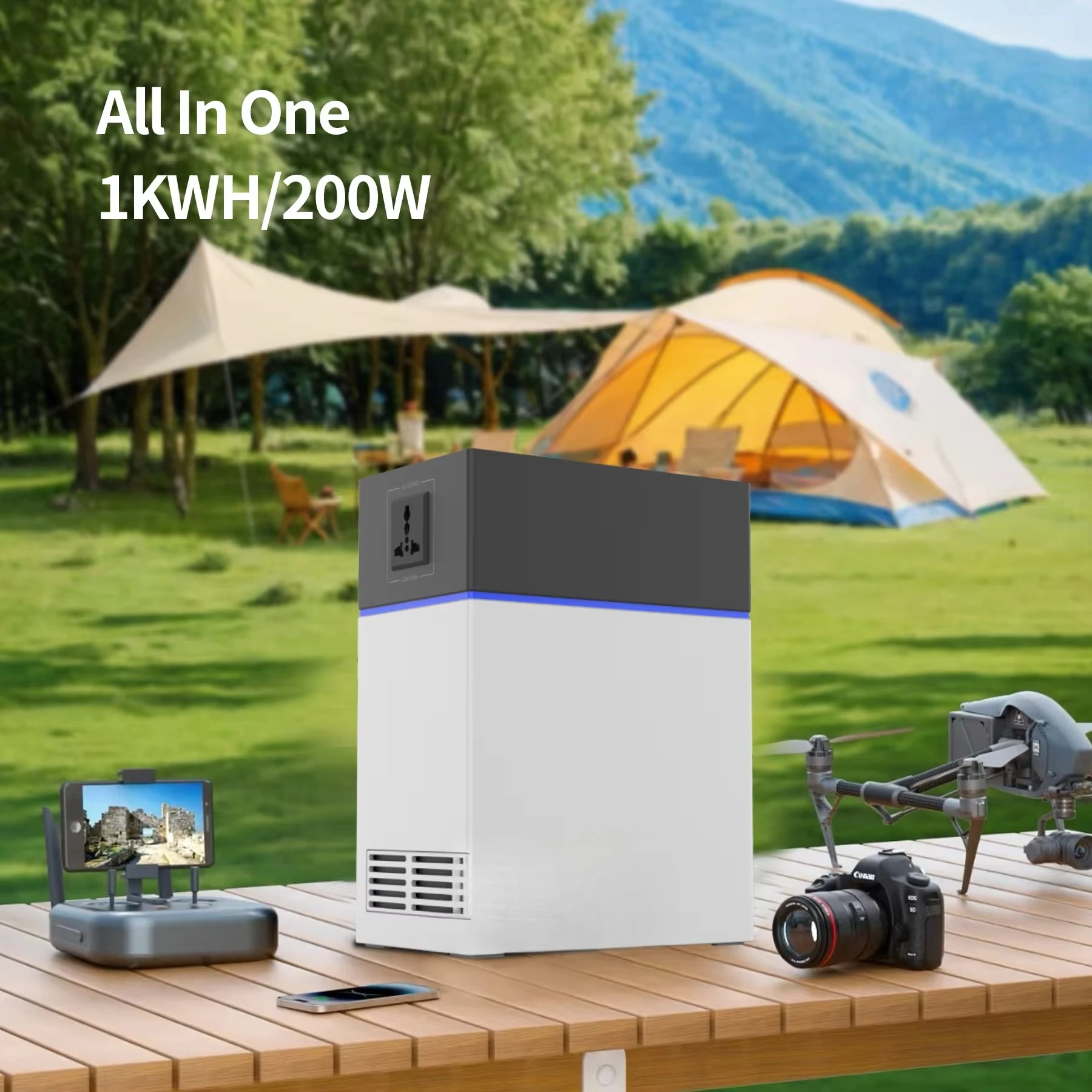 المحمولة 1KWH بطارية ليثيوم نظام تخزين الطاقة مولد الطاقة الشمسية BMS تحكم للتخييم بنوك الطاقة محطة الطاقة #4