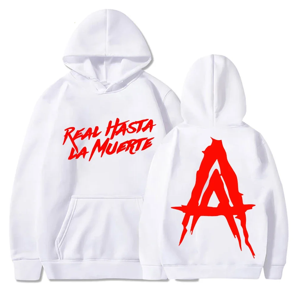 เสื้อฮู้ด Anuel AA อัลบั้ม Real Hasta La Muerte สำหรับผู้ชาย/ผู้หญิง เสื้อฮู้ดฮิปฮอป เสื้อแขนยาวสำหรับฤดูหนาว สไตล์ฮาราจูกุ เสื้อฮู้ดสำหรับฤดูใบไม้ผลิและฤดูใบไม้ร่วง