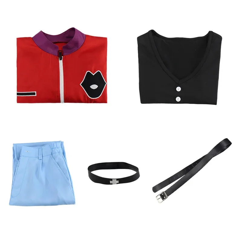 Hemixush 원더 에그 우선순위 코스프레 카와이 리카 의상 파티 유니폼 풀 세트 여성용 슈트