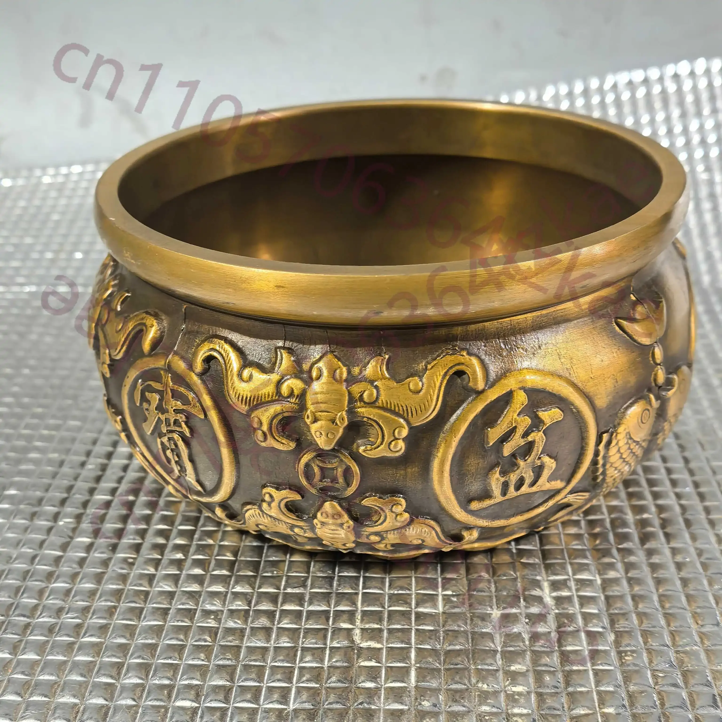 Chinese Folk  Collection of  Eight Blessings Brass Ornaments for Collecting  Handcrafted Artifacts for Home Decor