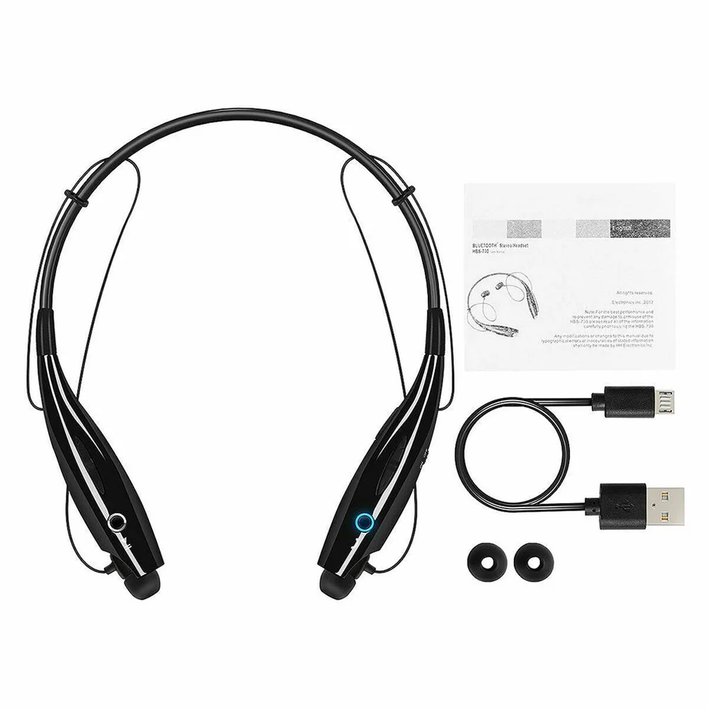 New HBS730 Bluetooth headset stereo 5.0 wireless Bluetooth headset with vibration hanging neck headset with microphone