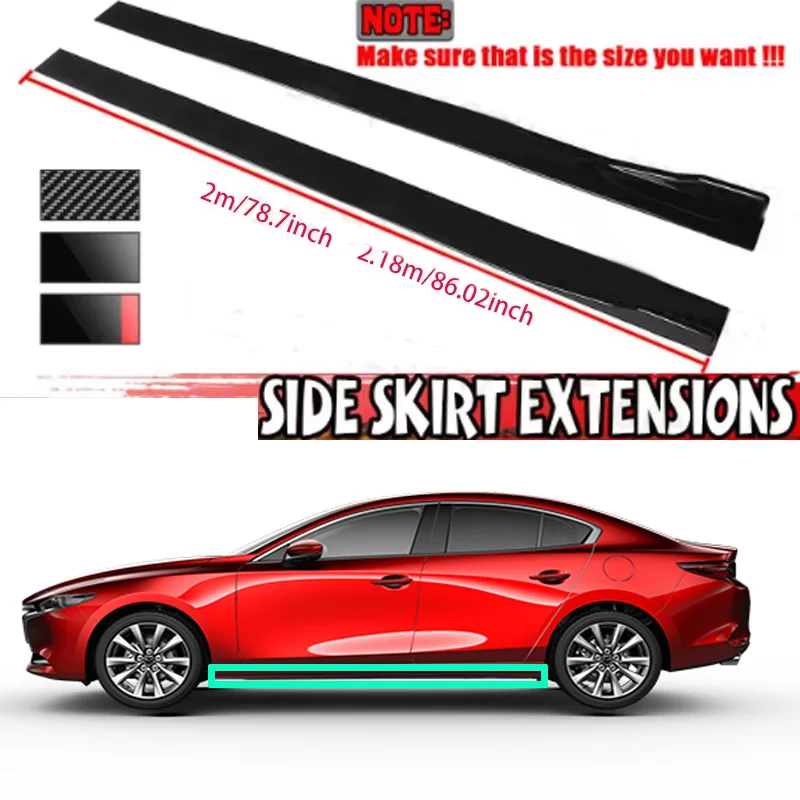 

High Quality Side Skirt Splitter Side Wing Bumper Lip For Mazda 3 Axela 6 Atenza MX5 RX8 Miata 323 626 969 RX7 RX8 Body Kit