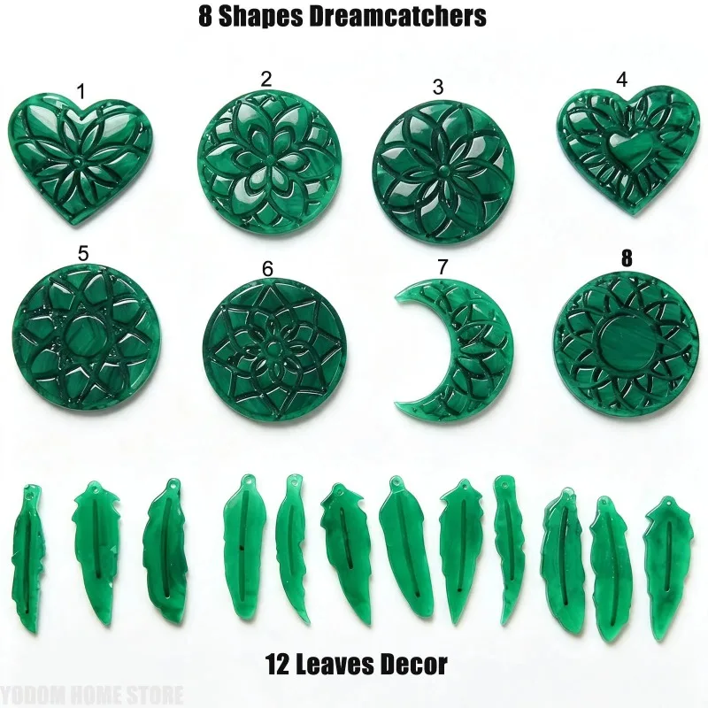 DIY 8‑Shapes Dream Catcher & Feather Silicone Resin Mold DIY Epoxy Casting Mould for Keychain Pendant Jewelry Craft Accessories