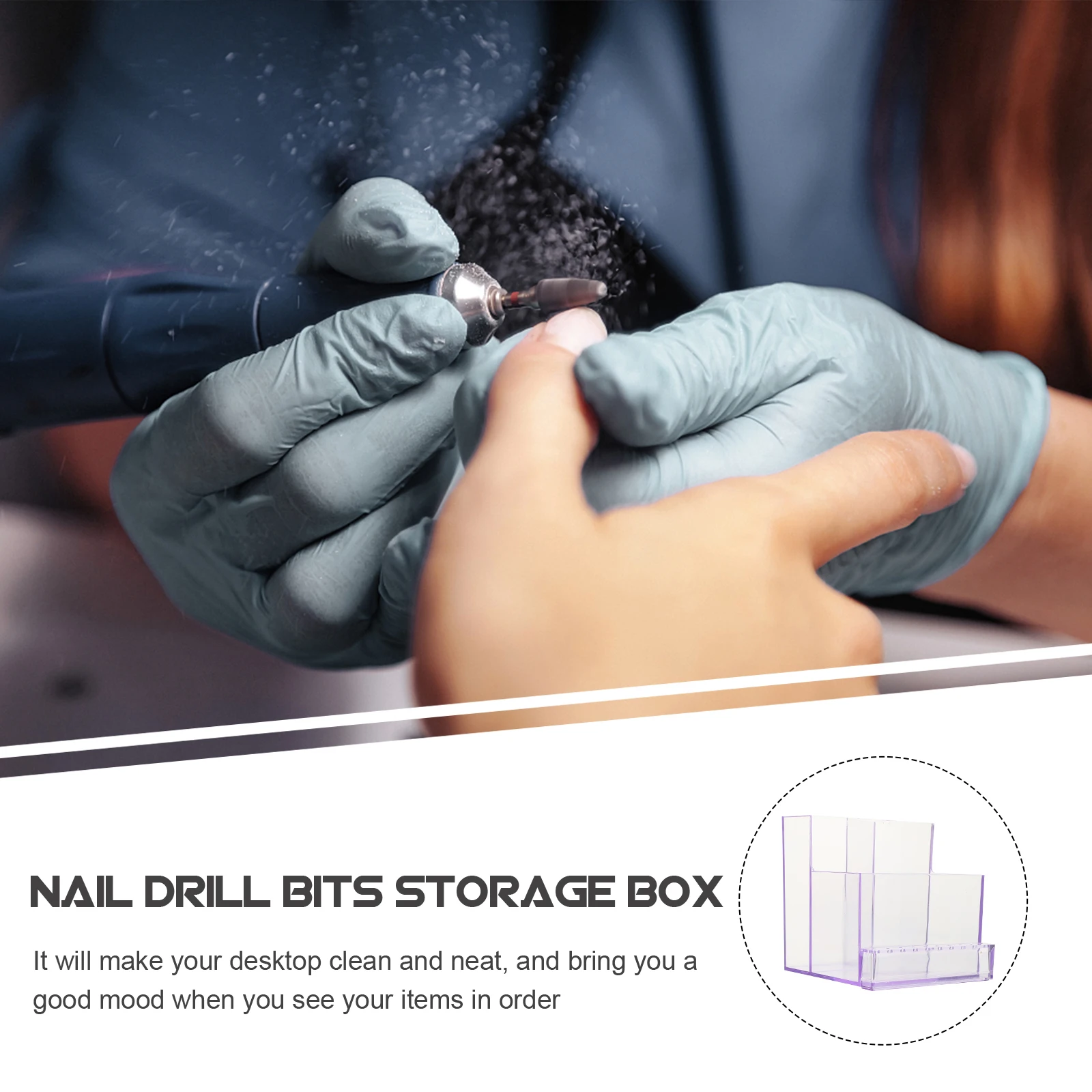 

Nail Grinder Storage Organizer Box Drill Bit Case Grinding Head Finishing Nails