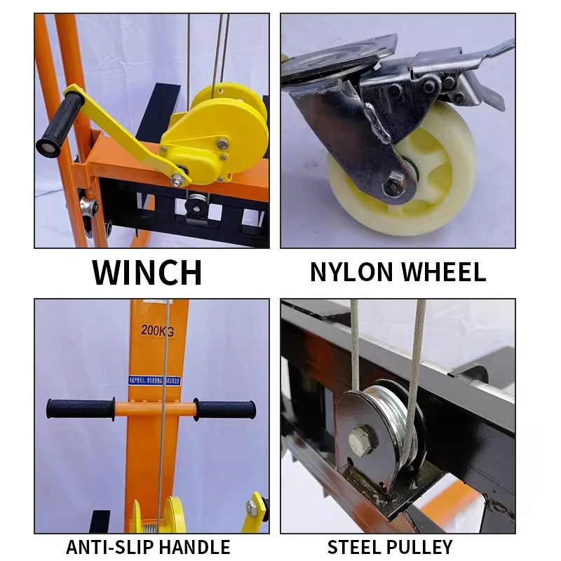 Hand-cranked forklift, 300KG/200KG portable lifting unit, thickened steel pipe frame, for cargo handling.(Customized)