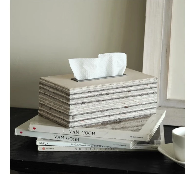 

Solid wood tissue box living room dining room pumping carton ornament