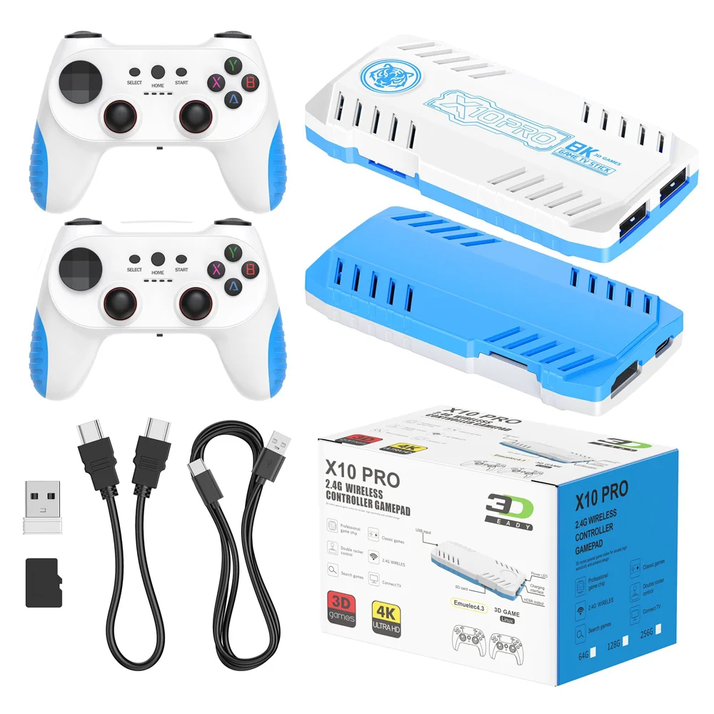 Reebolnic X10 Pro 128G 50000+Game Installed Retro Video Game Console 4K HD 50+Simulators Wireless X10 Pro Orange Game Stick - Image 6