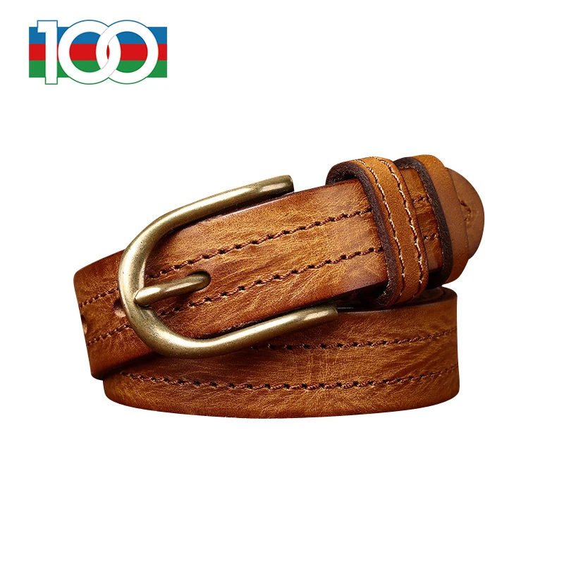 

Women's belt 2.8CM new personality trend belt women's leather needle buckle head layer cowhide retro fashion belt