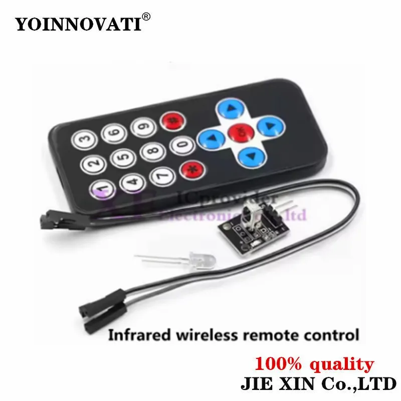 5Pcs Infrared wireless remote control kit black infrared remote control+receiver board 3-piece set DIY Kit HX1838 FOR-ARDUINO