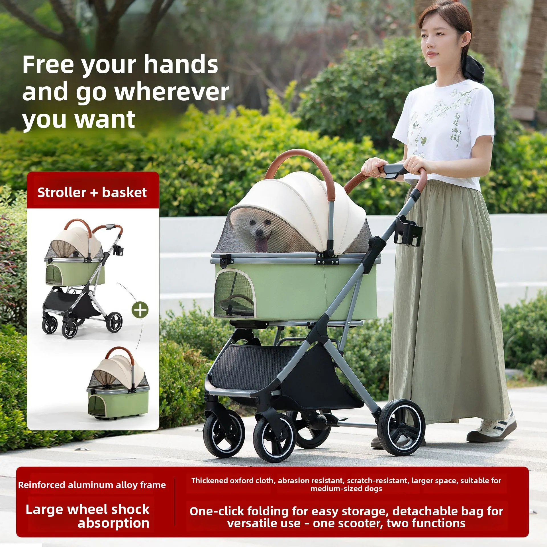 Wózek dla zwierząt z odłączaną – Pet Stroller Carrier recenzja i cena