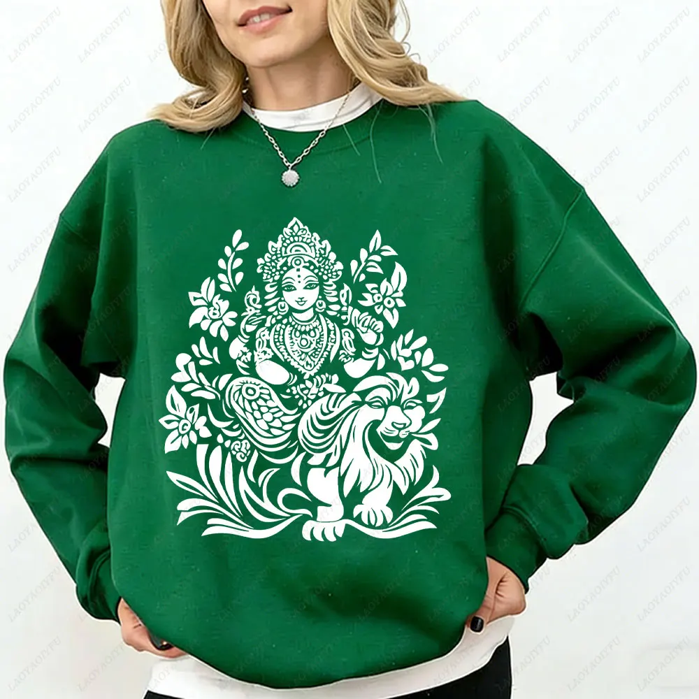 Diwali Spiritual Hindu Women Sweater Gift Hindu Deity Gift Boho Style Shirt Feminine Divinity Yoga Lover Gift Size Sweater