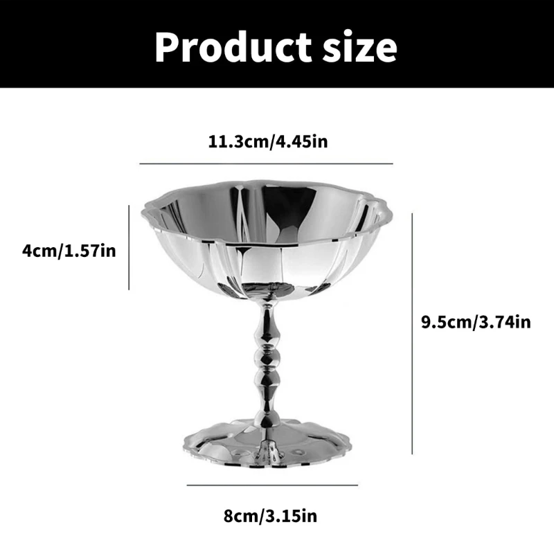 Bánh Bát Bệ cổ điển Kết cấu thép không gỉ 304 cho món tráng miệng