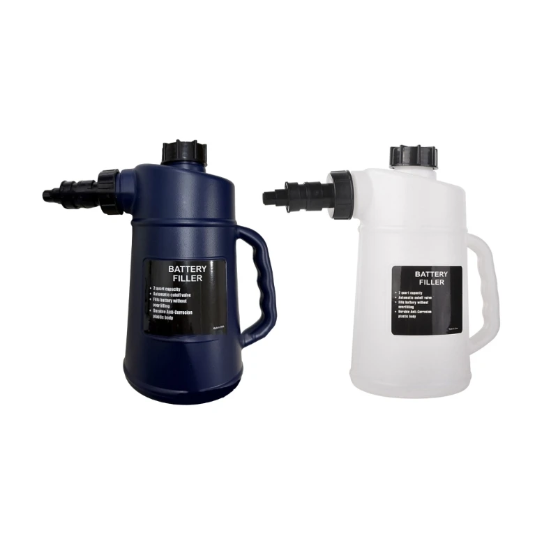 D8KE Universal Battery Water Refill Jugs 2L Capacity Auto Stops Nozzle Ergonomic Battery Fluid Dispenser for Auto Vehicles