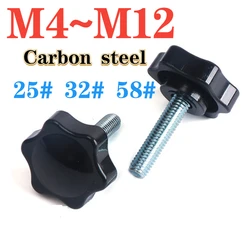 Plum Blossom Handle Screw M4 M5 M6 M8 M10 M12 Carbon Steel Hexagonal Thread Clamping Handle Bolt Tightening Handle