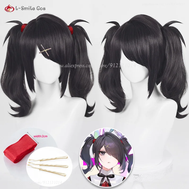 

Game OMG Kawaii Rain Ame-chan Cosplay Wig Black Women Amine Wigs Heat Resistant Synthetic Halloween Role Play Wigs + Wig Cap