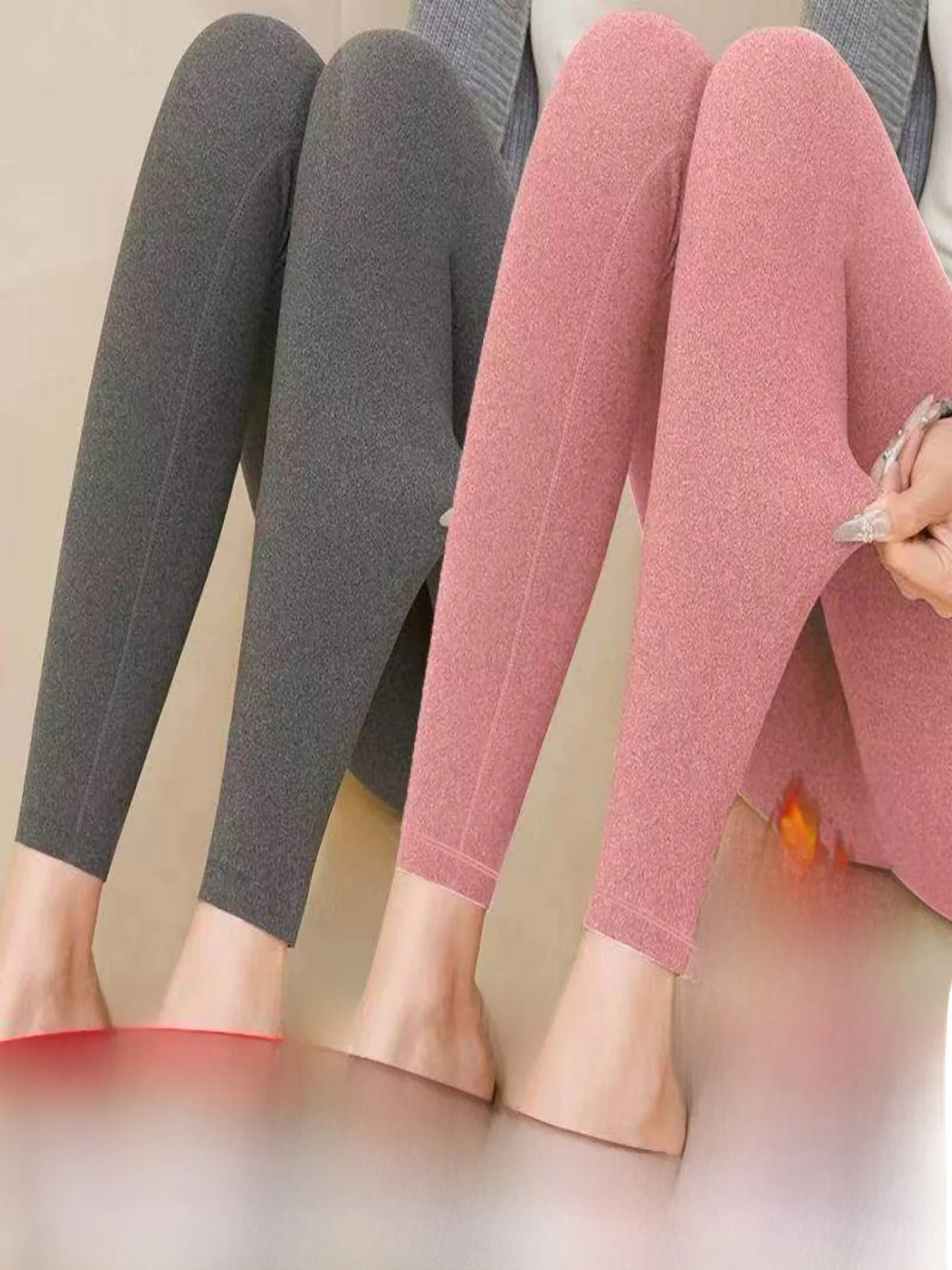 Spring Double-Sided Velvet High Waist Slim Fit Casual Pants Women's Lightweight Warm Trousers Straight Leg Base Layer Pants