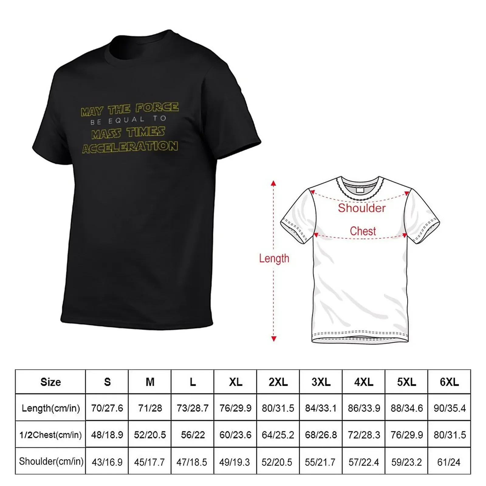 New May the force be equal to mass times acceleration. T-Shirt anime stuff anime t shirts Men's t-shirts