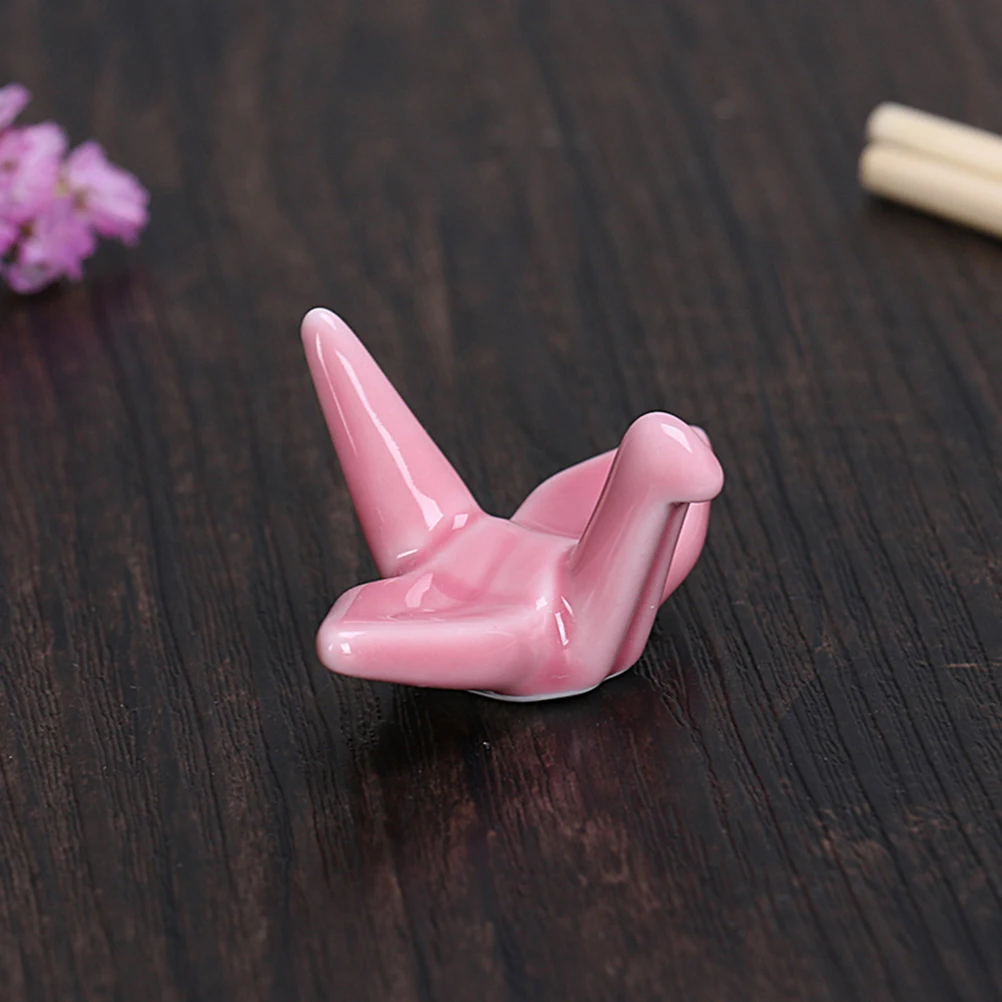 

12Pcs Safe Ceramic Crane Shape Chopsticks Holder Easy Clean Perfect Gift for Friends and Family Navy Chopstick Holder