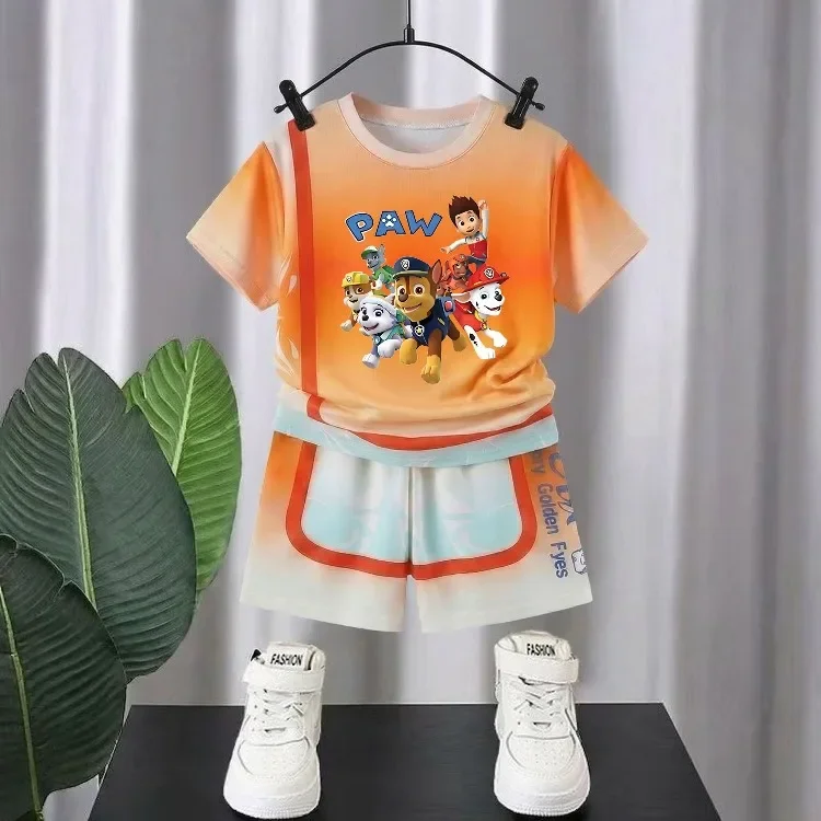 2026 Sommer Kinder Freizeitoutfits Atmungsaktives Mesh Kinder T-Shirt und Shorts Zweiteiliges Set PAW Patrol Jungen Basketballkleidung – Detail 7