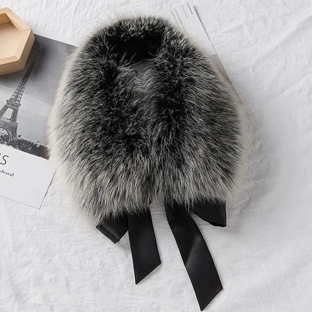 الشتاء الرقبة أدفأ الراكون الفراء طوق فروي الفراء وشاح المرأة معطف هود ديكور الفاخرة الفراء طوق ل معطف موضة معطف دافئ شال #5