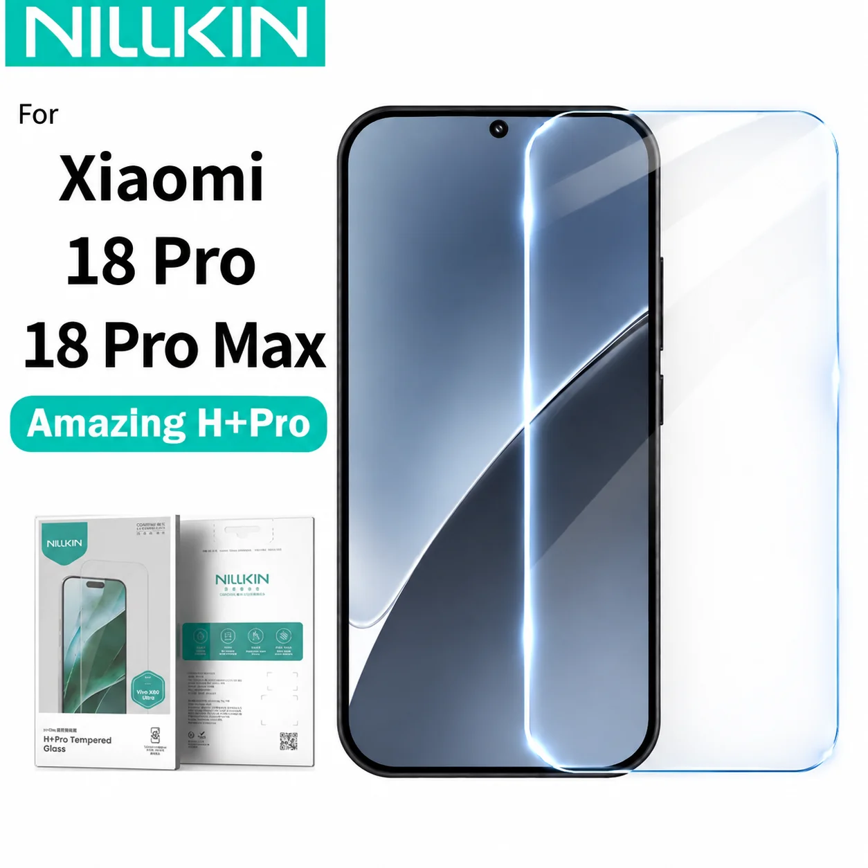 Nillkin Tempered Glass For Xiaomi 18 Pro Max Protector Film Support Fingerprint Unlock 2.5D FM5000