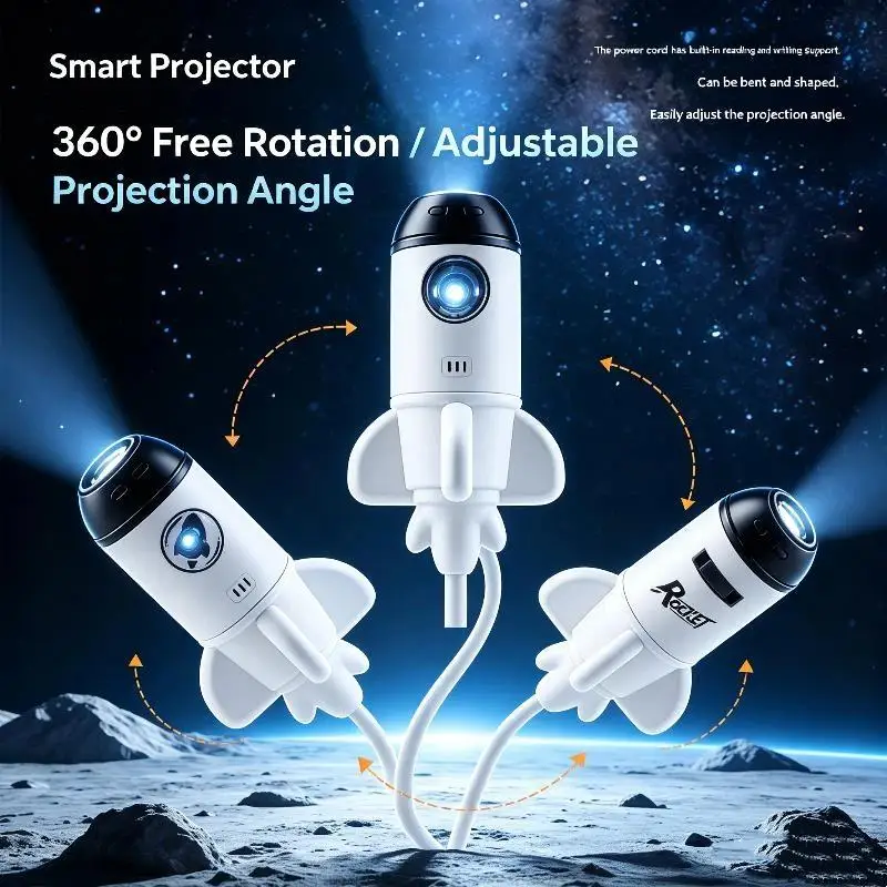 Mini USB galaxy Projector Night Light 360° Rotate Night Light Lamp With Random 6 Sky Projector Films Home Starry Sky Projector