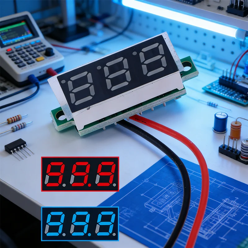 

HUAHUAVersatile DC5-30V 0,28-дюймовый измеритель напряжения, светодиодный цифровой вольтметр для автомобильной мобильной мощности, красный, зеленый, синий, желтыйHUAHUA