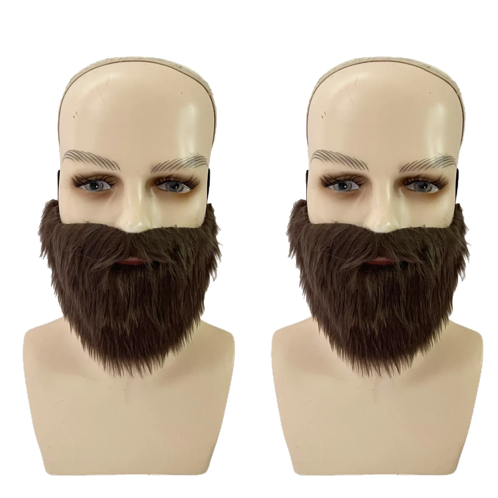 ホリデーパーティーひげ男性用ブラウンショートプラッシュひげあごひげ海賊コスチュームひげひげアクセサリーコスプレ