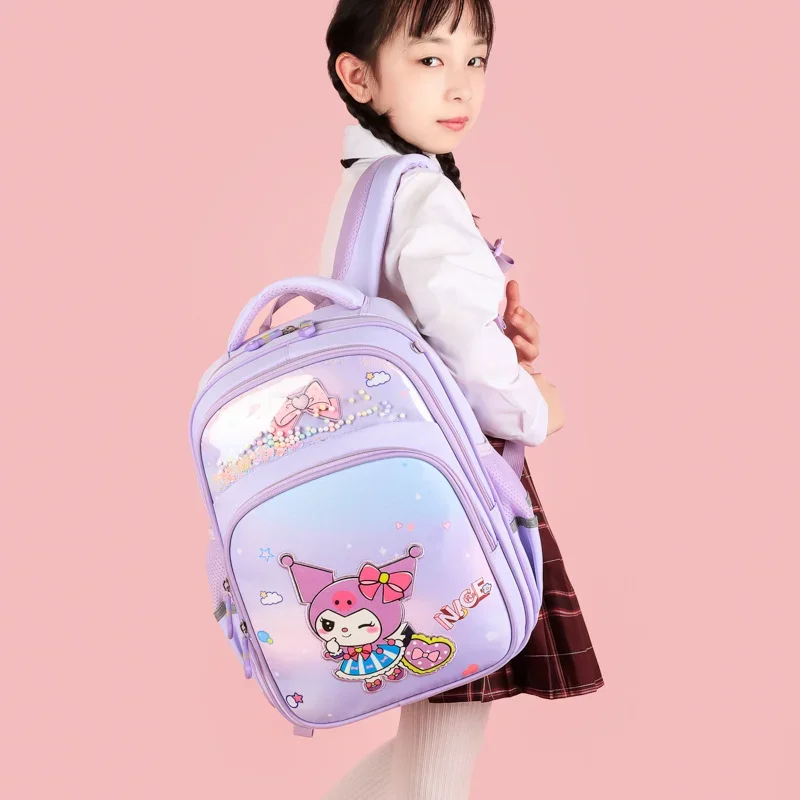 Sanrio Melody Cartoon Fashion Waterproof Student School Bag Cute Kulo Large Capacity Ridge Protection Children's Backpack