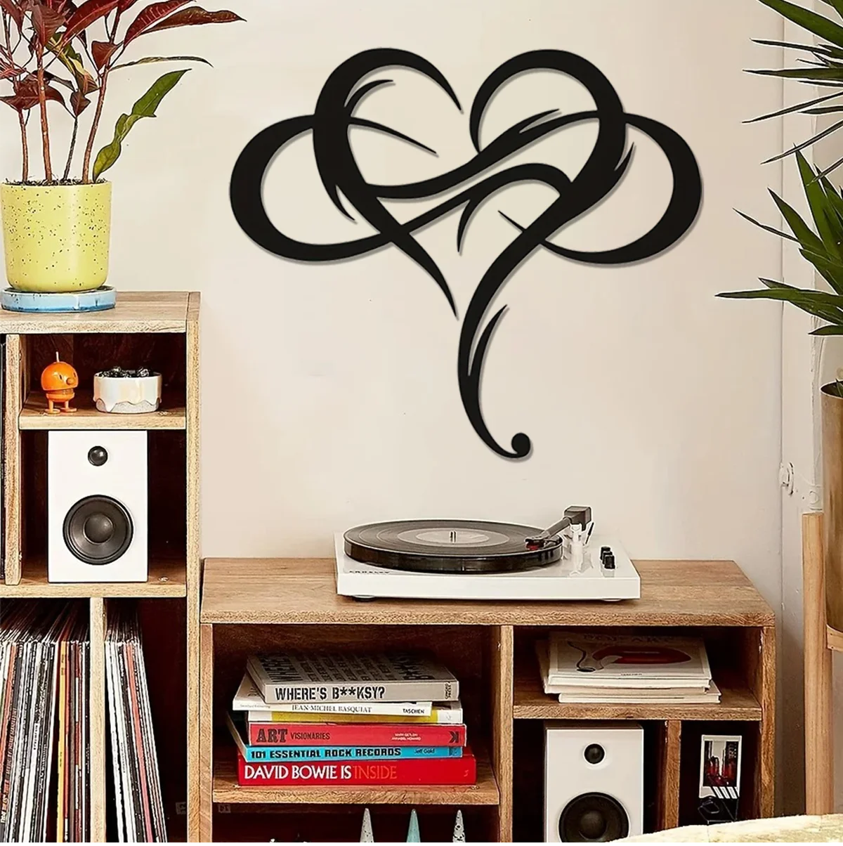 

Metal Wall Decor Unique Infinity Heart Perfect for Home Wedding Bedroom Living Room Steel Art Geometric