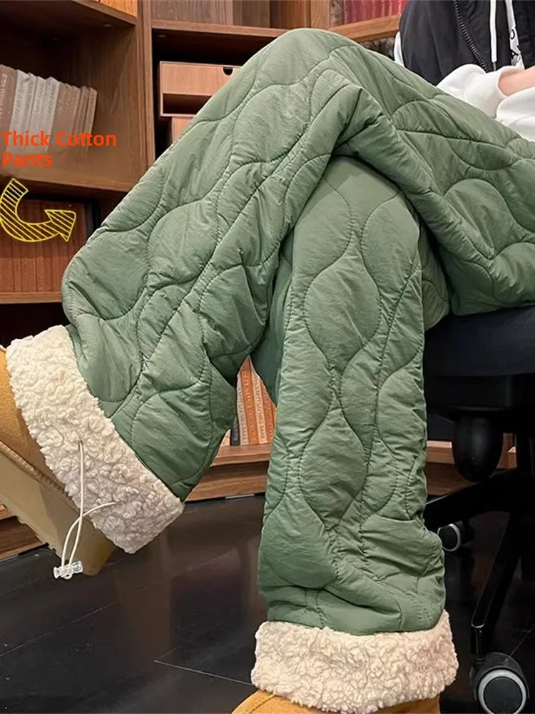 

Зимние лыжные брюки из утолщенного бархатистого материала, мужские теплые хлопковые брюки, свободные брюки с широкими штанинами, морозостойкие при температуре ниже 40 градусов.