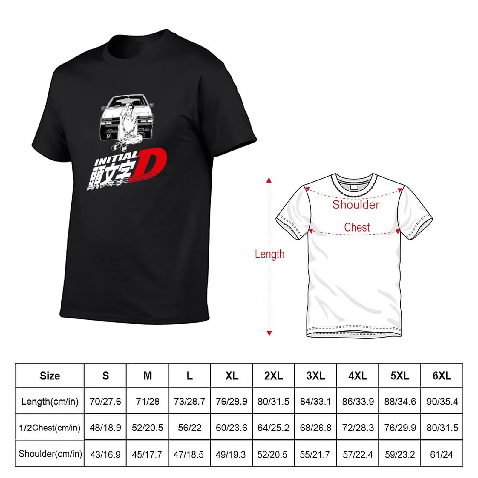 New Initial D Takumi AE86 (white font) T-Shirt oversized t shirts anime clothes animal print shirt for boys tshirts for men